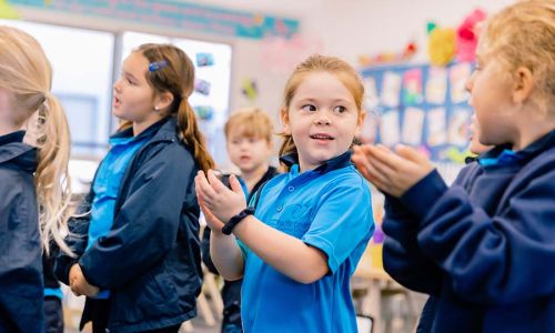 Kindergarten class singing